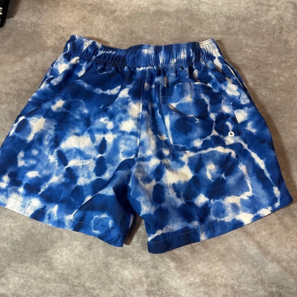 Speedo Swim Trunks Mens Small Blue White Tie Dye Board Shorts Mesh Lined 7784578 - Picture 9 of 9